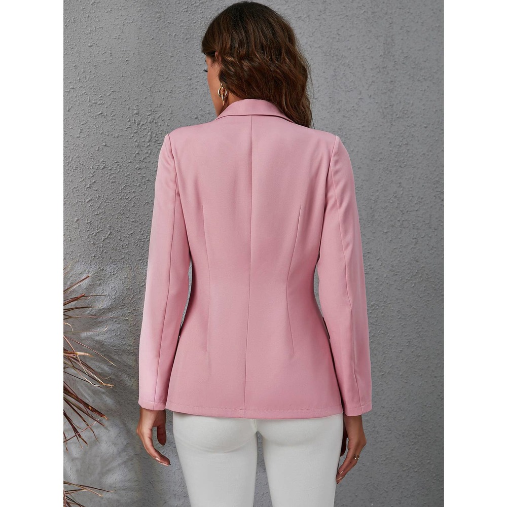 Lapel Collar Double Breasted Gold Button Blazer jacket black - Picture 7 of 12